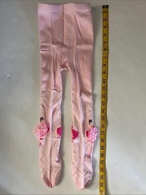 Girls Ballet Footed Knit Tights Socks pink